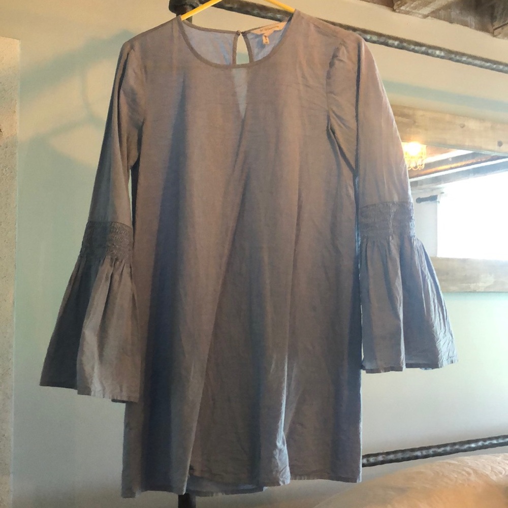 Cute blue bell sleeve dress